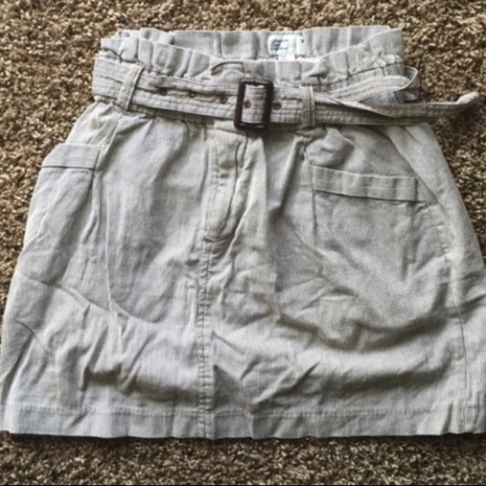 High-Waisted Paper Bag Skirt